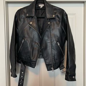 TopShop Moto Faux Leather Jacket 6 Small